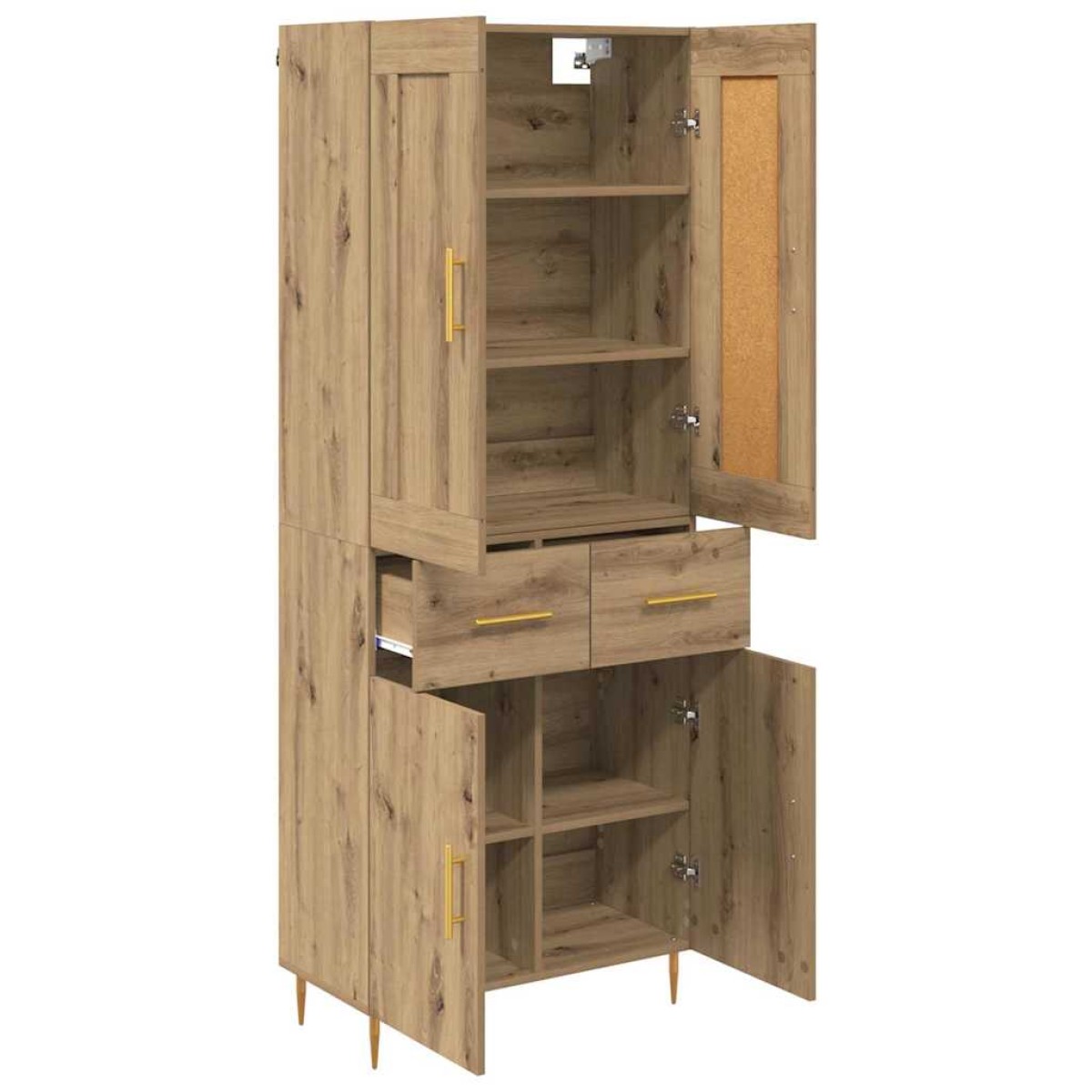 vidaXL Highboard Artisan Oak 69,5 x 34 x 180 εκ. Επεξεργασμένο Ξύλο