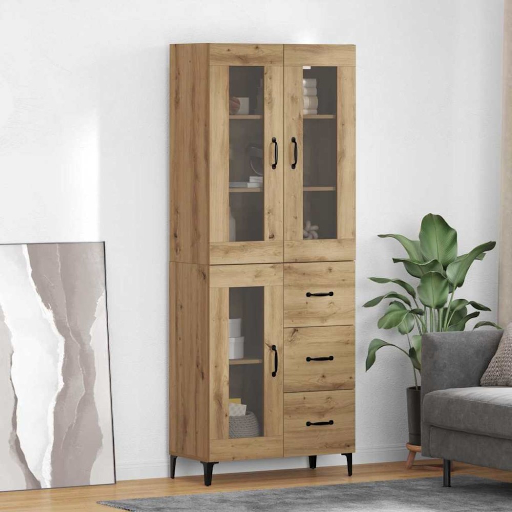 vidaXL Highboard Artisan Oak 69,5 x 34 x 180 εκ. Επεξεργασμένο Ξύλο