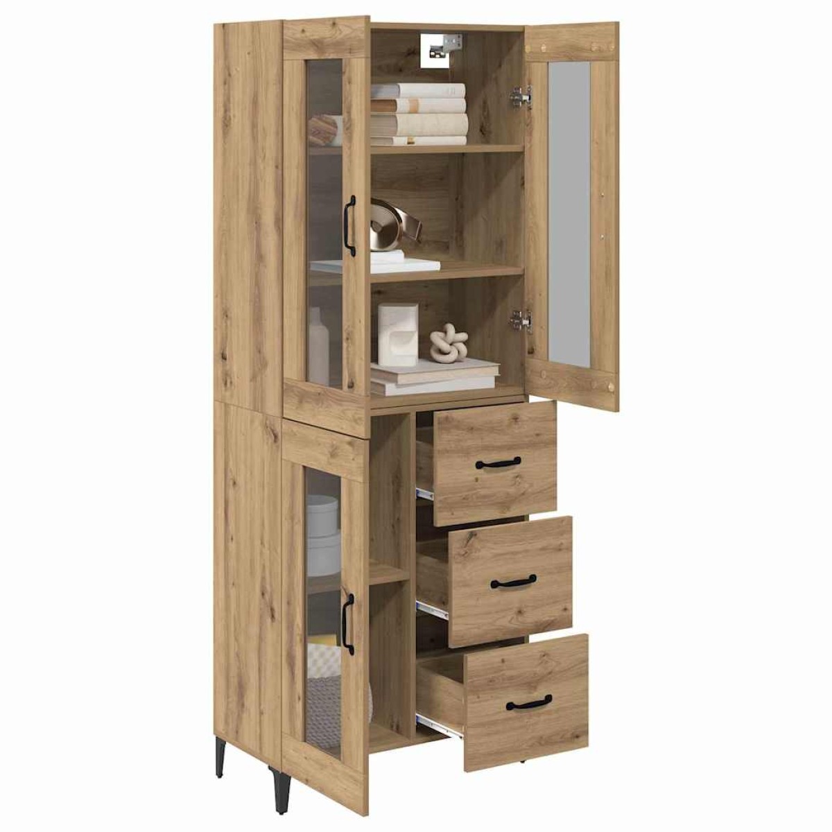 vidaXL Highboard Artisan Oak 69,5 x 34 x 180 εκ. Επεξεργασμένο Ξύλο