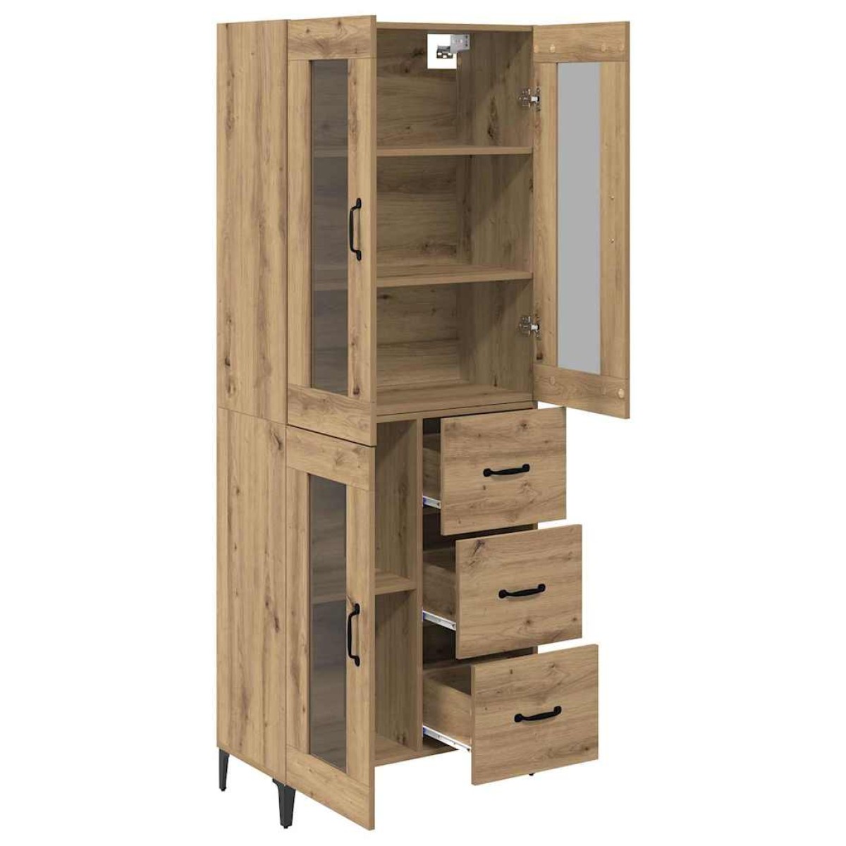 vidaXL Highboard Artisan Oak 69,5 x 34 x 180 εκ. Επεξεργασμένο Ξύλο