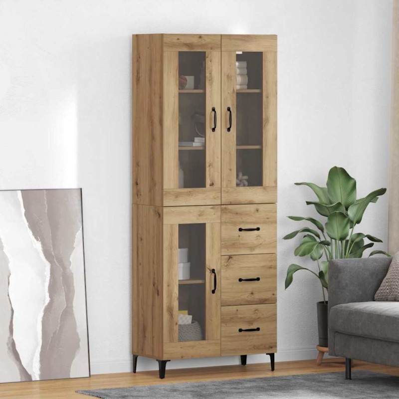 vidaXL Highboard Artisan Oak 69,5 x 34 x 180 εκ. Επεξεργασμένο Ξύλο