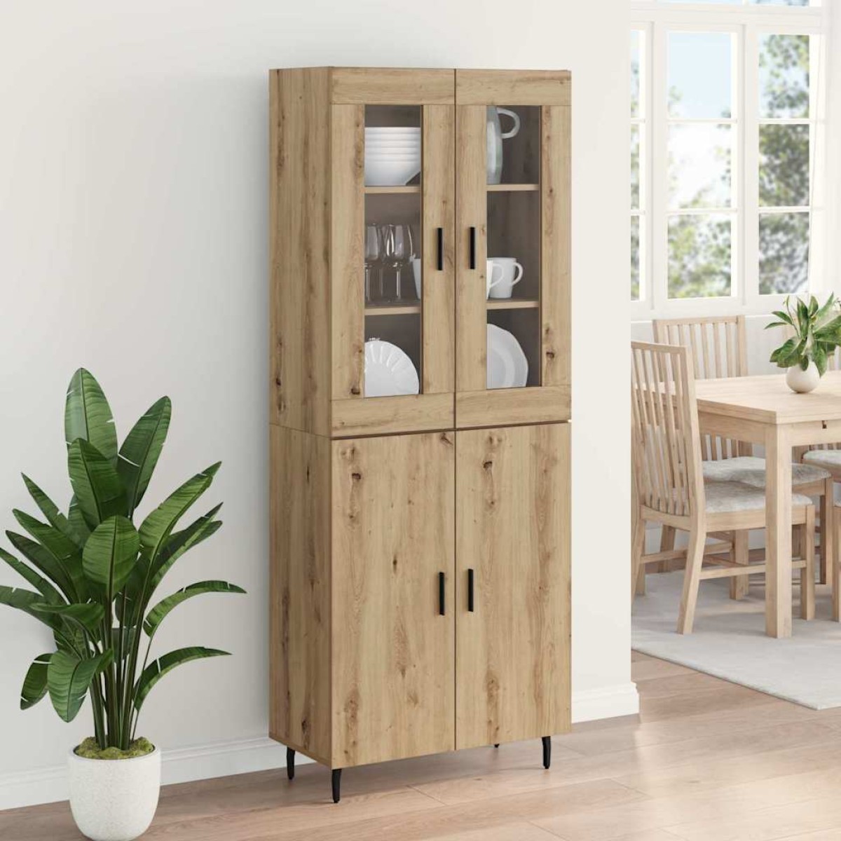 vidaXL Highboard 2 τμχ. Artisan Oak 69,5 x 34 x 180 εκ.