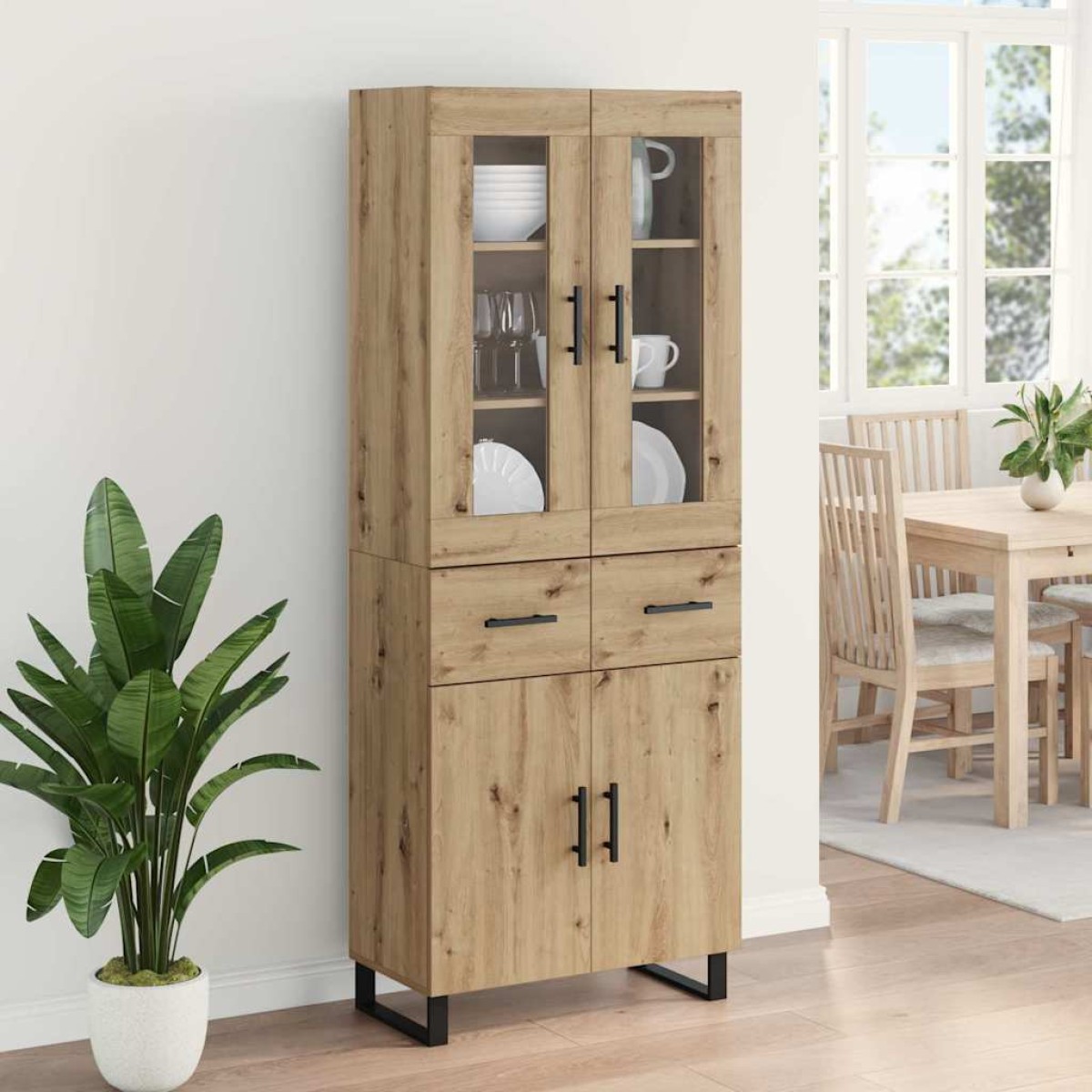 vidaXL Highboard 2 τμχ. Artisan Oak 69,5 x 34 x 180 εκ.