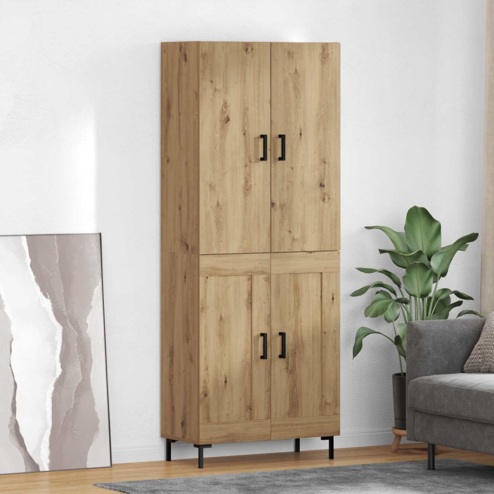 vidaXL Highboard Artisan Oak 69,5 x 34 x 180 εκ. Επεξεργασμένο Ξύλο