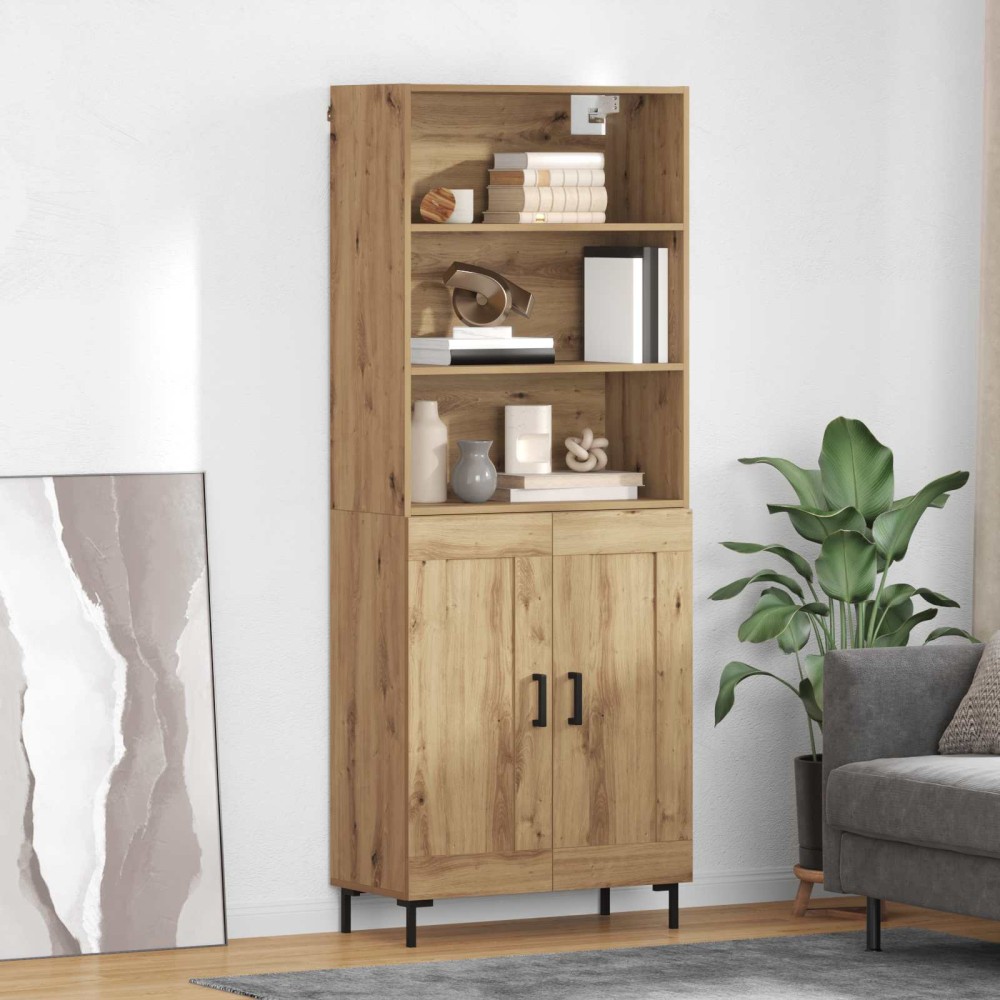 vidaXL Highboard Artisan Oak 69,5 x 34 x 180 εκ. Επεξεργασμένο Ξύλο