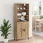 vidaXL Highboard Artisan Oak 69,5 x 34 x 180 εκ. Επεξεργασμένο Ξύλο
