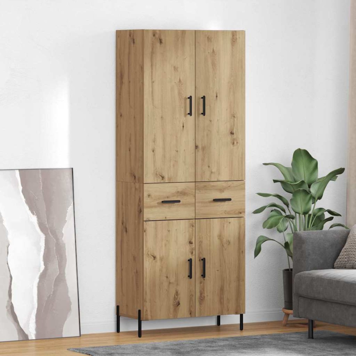 vidaXL Highboard Artisan Oak 69,5 x 34 x 180 εκ. Επεξεργασμένο Ξύλο