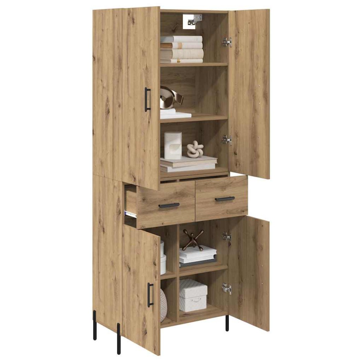 vidaXL Highboard Artisan Oak 69,5 x 34 x 180 εκ. Επεξεργασμένο Ξύλο