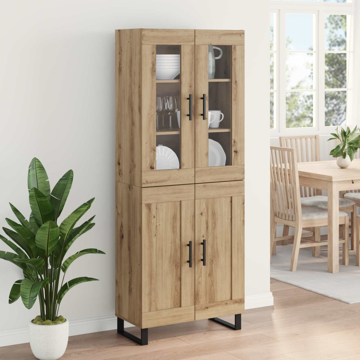 vidaXL Highboard 2 τμχ. Artisan Oak 69,5 x 34 x 180 εκ.