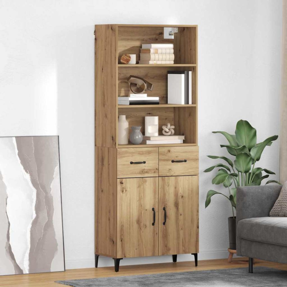 vidaXL Highboard Artisan Oak 69,5 x 34 x 180 εκ. Επεξεργασμένο Ξύλο