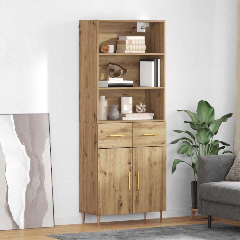 vidaXL Highboard Artisan Oak 69,5 x 34 x 180 εκ. Επεξεργασμένο Ξύλο