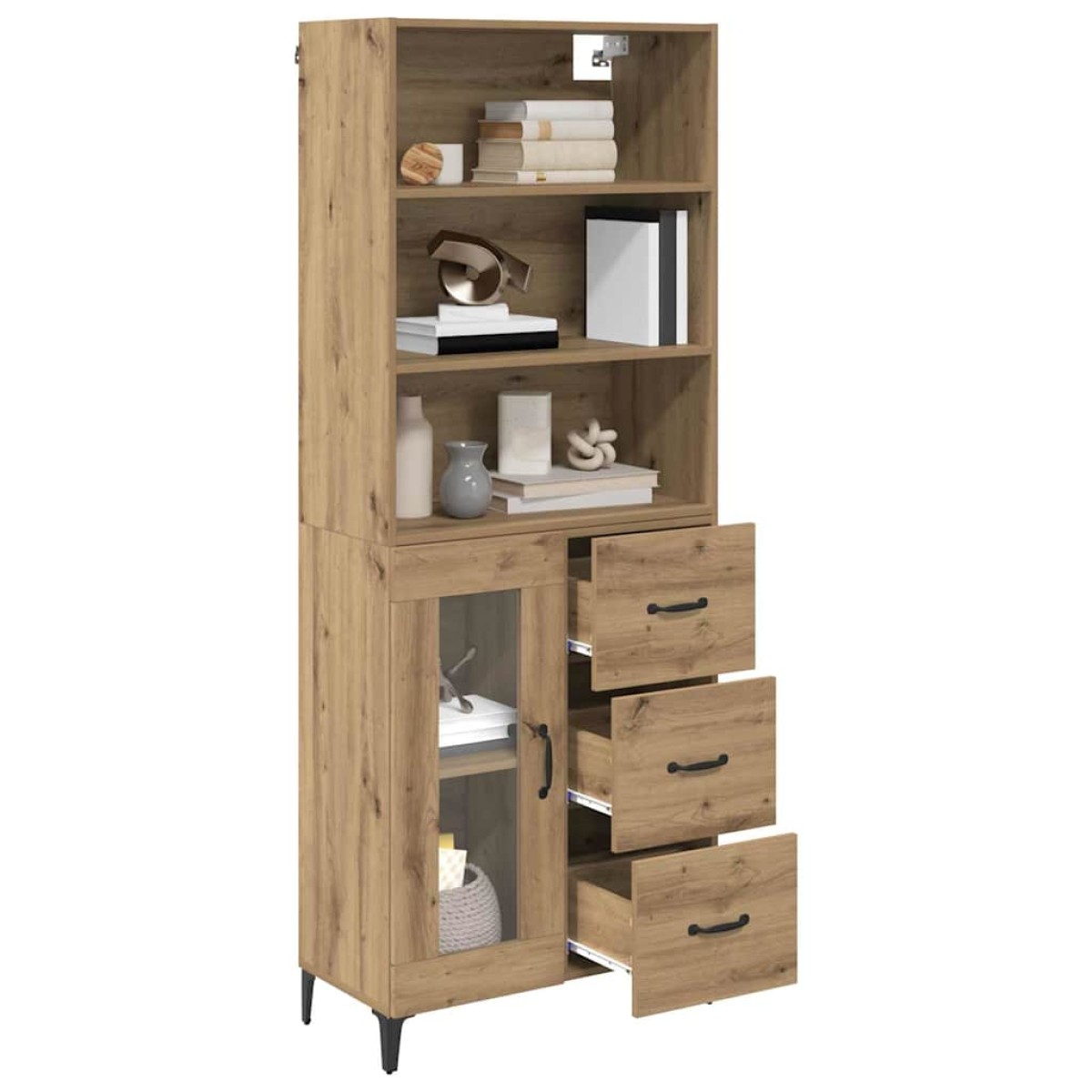 vidaXL Highboard Artisan Oak 69,5 x 34 x 180 εκ. Επεξεργασμένο Ξύλο