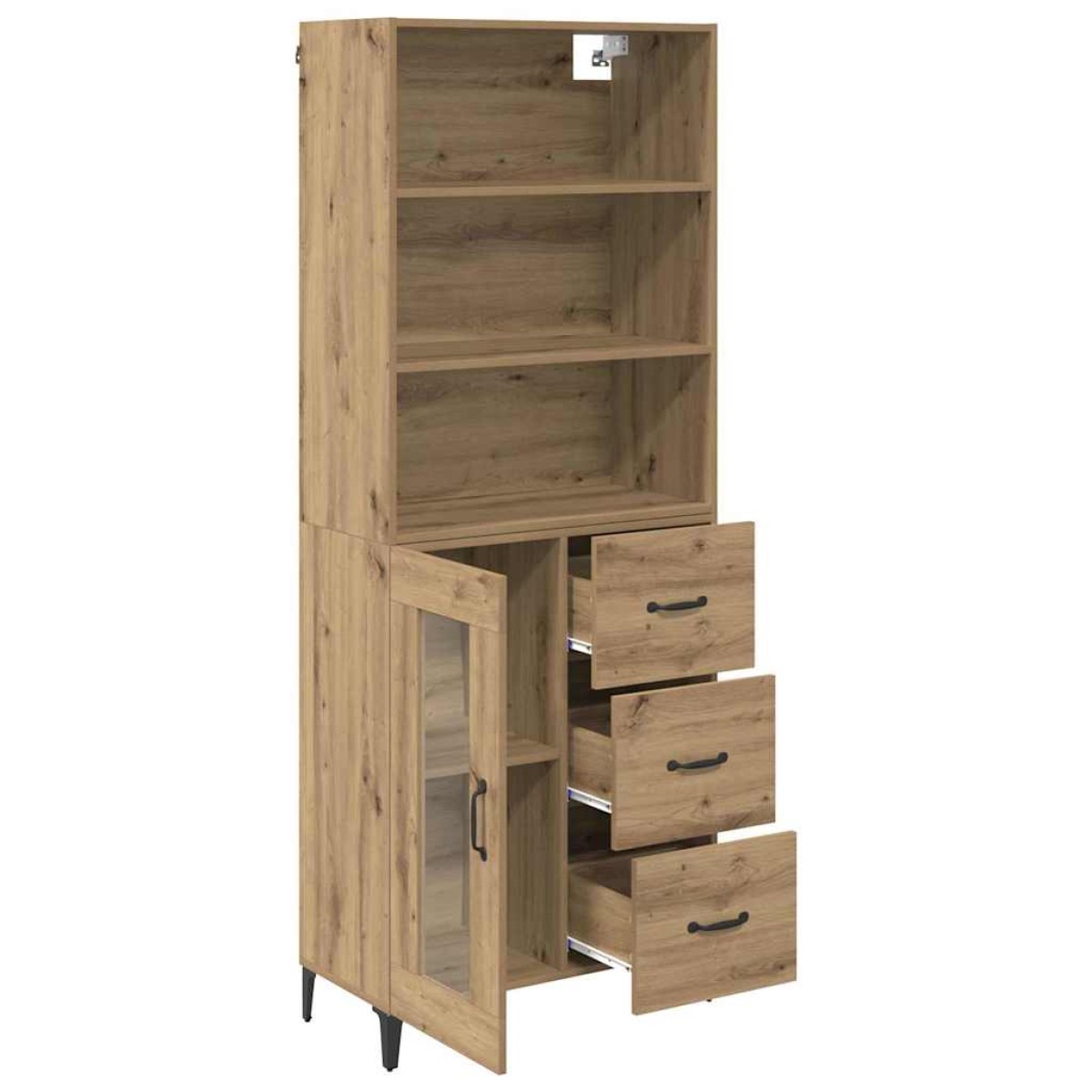 vidaXL Highboard Artisan Oak 69,5 x 34 x 180 εκ. Επεξεργασμένο Ξύλο