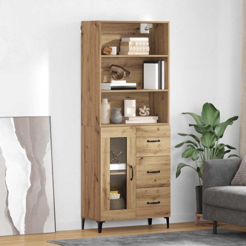 vidaXL Highboard Artisan Oak 69,5 x 34 x 180 εκ. Επεξεργασμένο Ξύλο