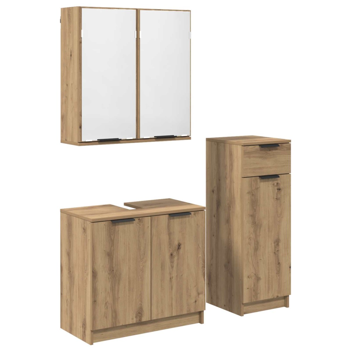 vidaXL Σετ Επίπλων Μπάνιου 3 τμχ. Artisan Oak 64,5 x 33,5 x 59 εκ.