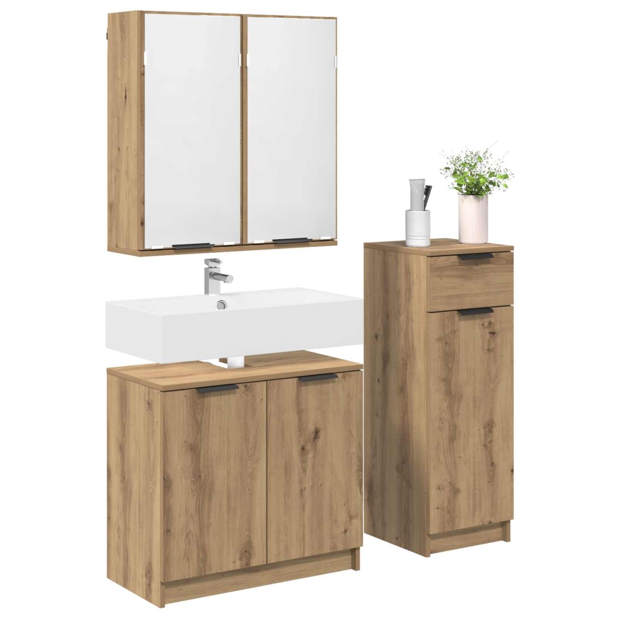 vidaXL Σετ Επίπλων Μπάνιου 3 τμχ. Artisan Oak 64,5 x 33,5 x 59 εκ.