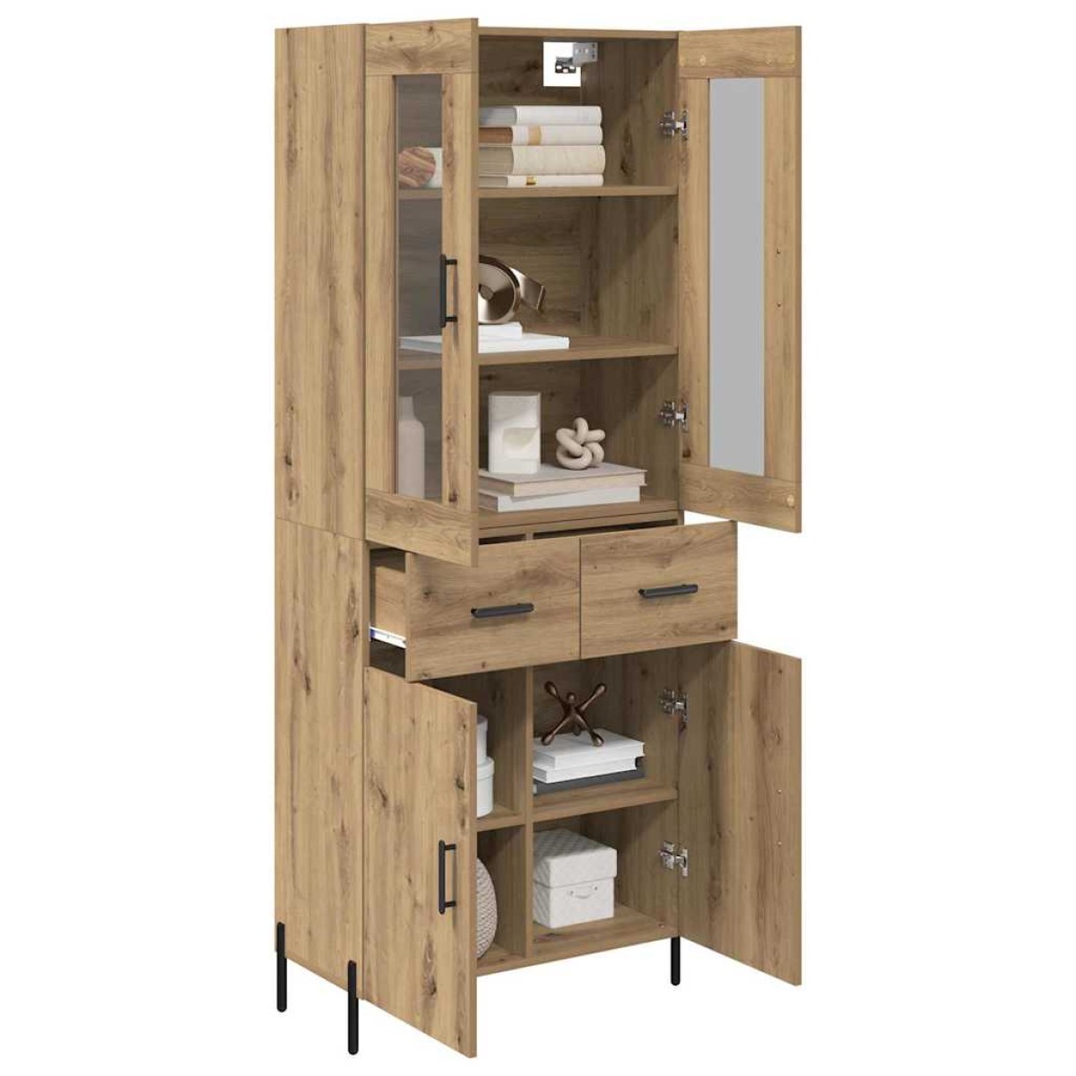 vidaXL Highboard Artisan Oak 69,5 x 34 x 180 εκ. Επεξεργασμένο Ξύλο