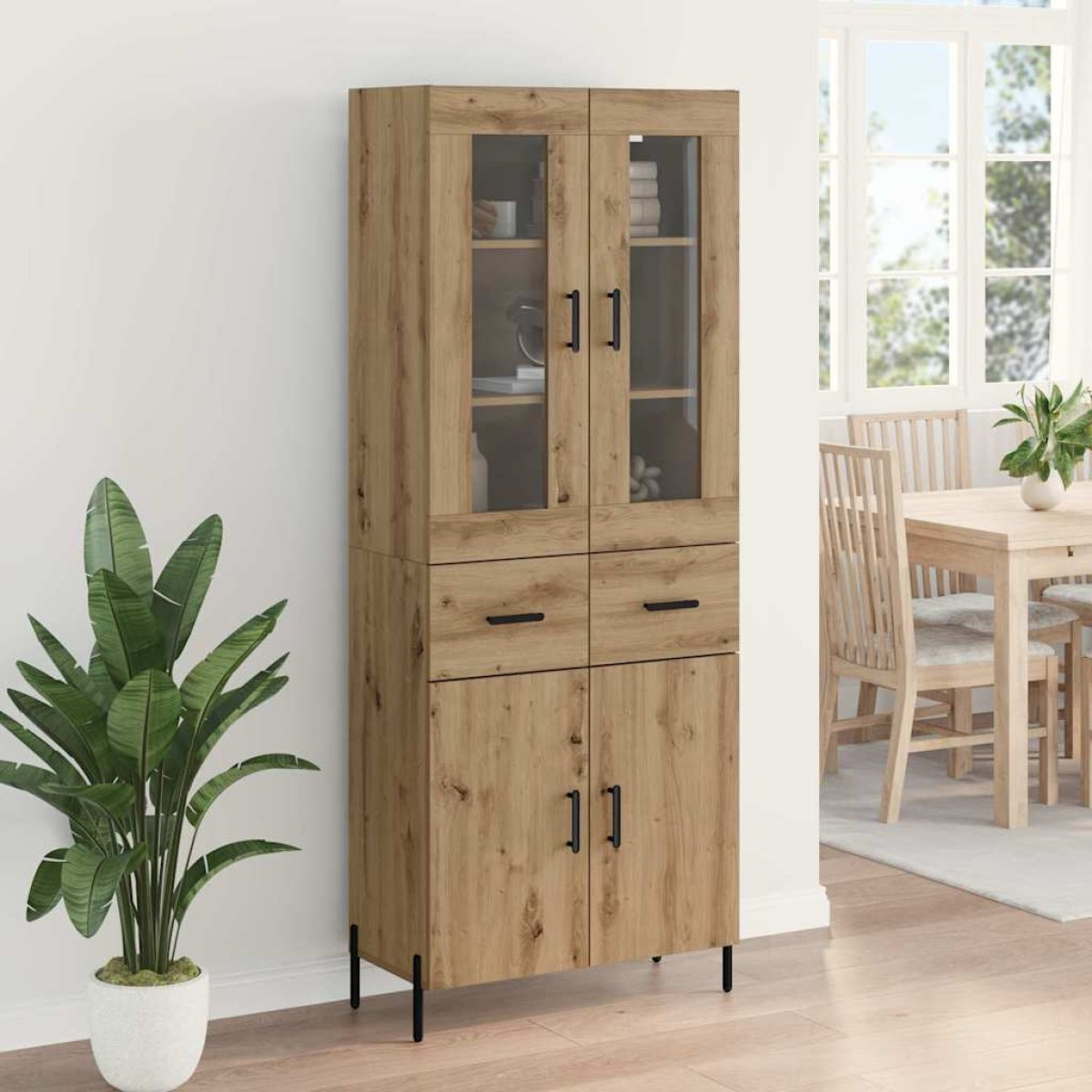 vidaXL Highboard Artisan Oak 69,5 x 34 x 180 εκ. Επεξεργασμένο Ξύλο