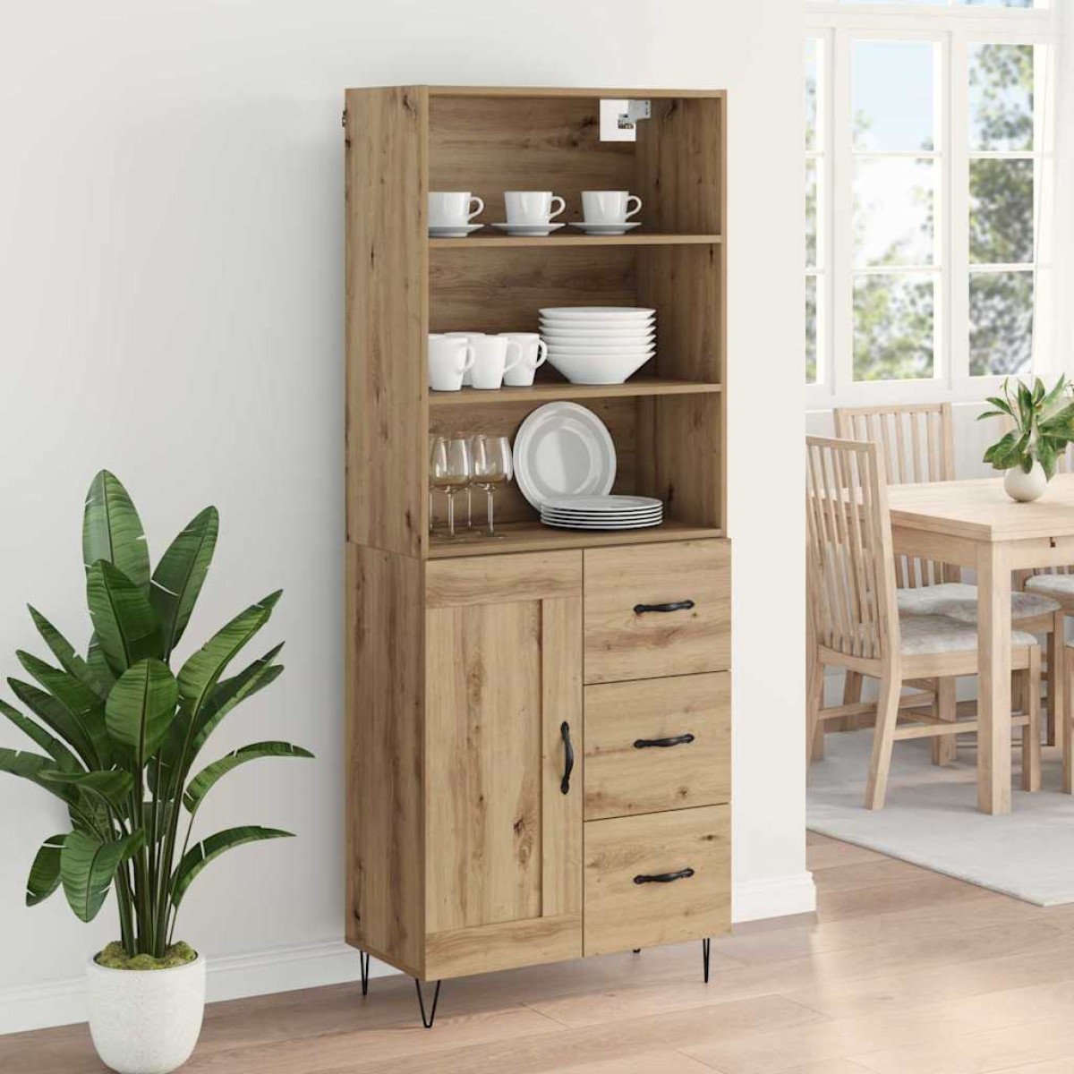 vidaXL Highboard 2 τμχ. Artisan Oak 69,5 x 34 x 180 εκ.