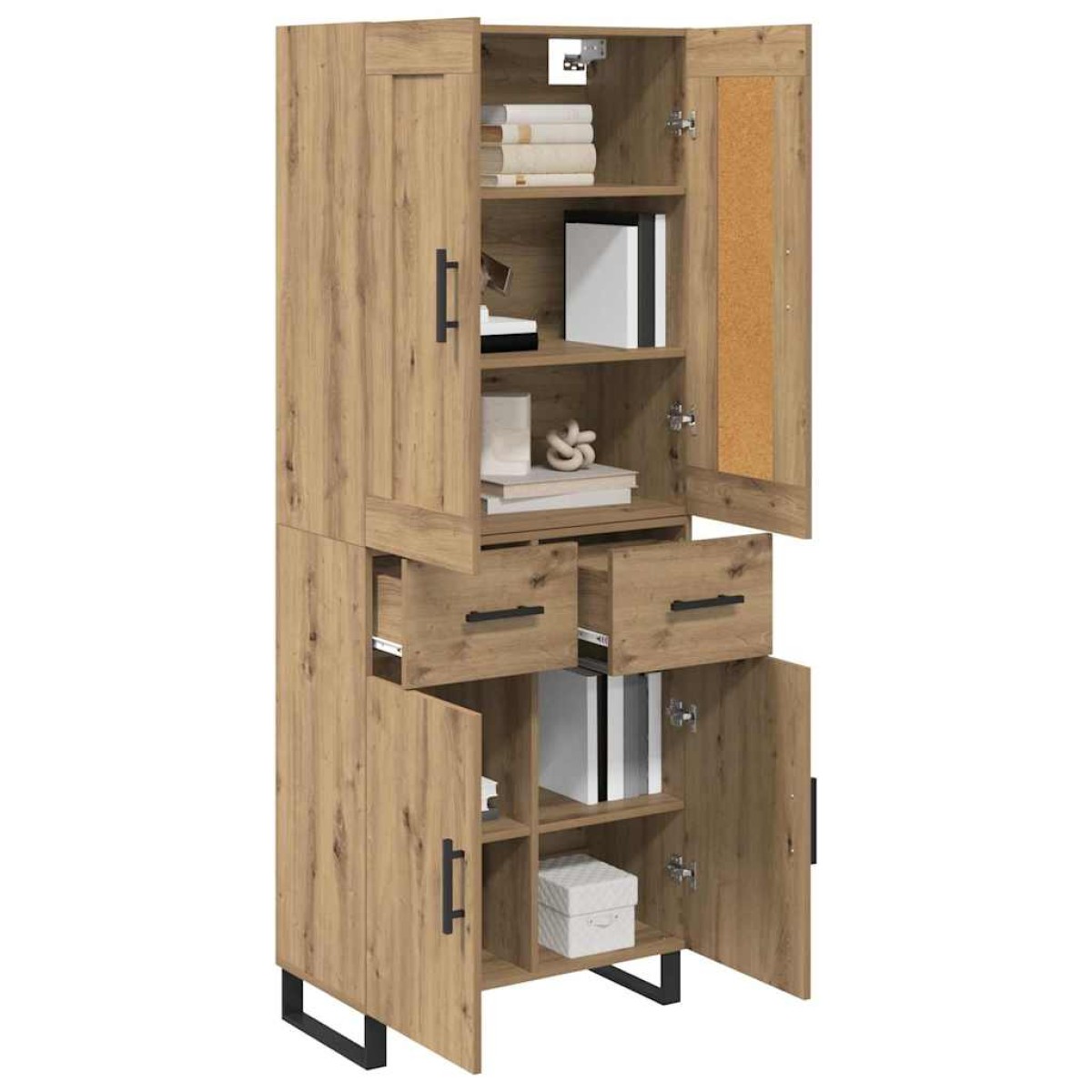 vidaXL Highboard 2 τμχ. Artisan Oak 69,5 x 34 x 180 εκ.