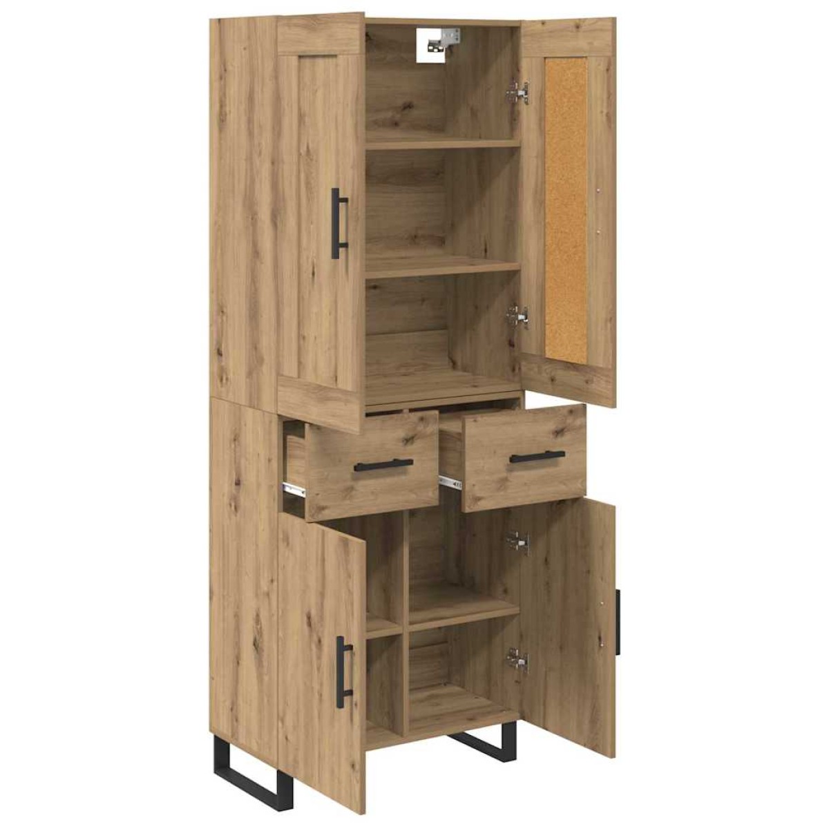 vidaXL Highboard 2 τμχ. Artisan Oak 69,5 x 34 x 180 εκ.