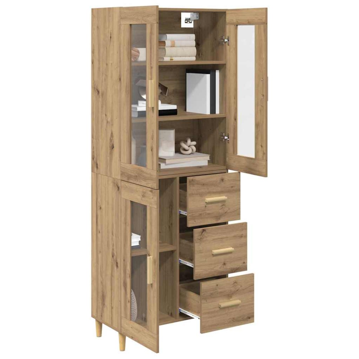 vidaXL Highboard Artisan Oak 69,5 x 34 x 180 εκ. Επεξεργασμένο Ξύλο