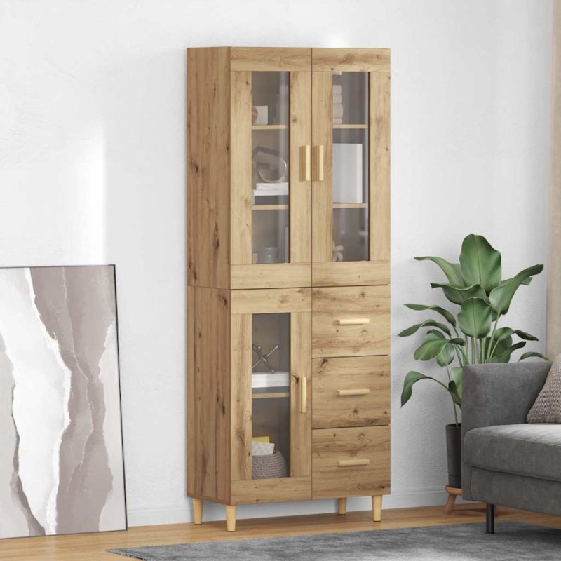 vidaXL Highboard Artisan Oak 69,5 x 34 x 180 εκ. Επεξεργασμένο Ξύλο