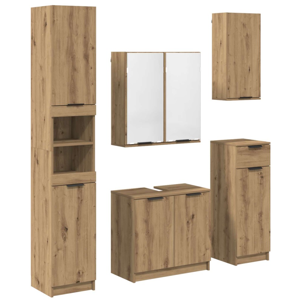 vidaXL Σετ Επίπλων Μπάνιου 5 τμχ. Artisan Oak 64,5 x 33,5 x 59 εκ.