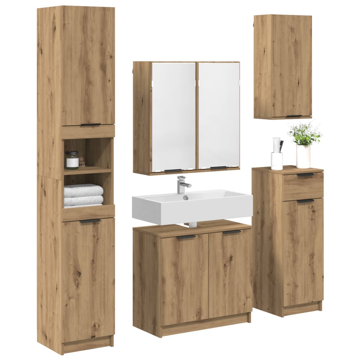 vidaXL Σετ Επίπλων Μπάνιου 5 τμχ. Artisan Oak 64,5 x 33,5 x 59 εκ.
