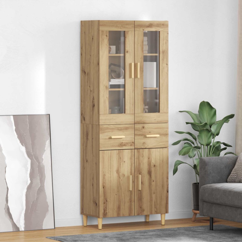 vidaXL Highboard Artisan Oak 69,5 x 34 x 180 εκ. Επεξεργασμένο Ξύλο