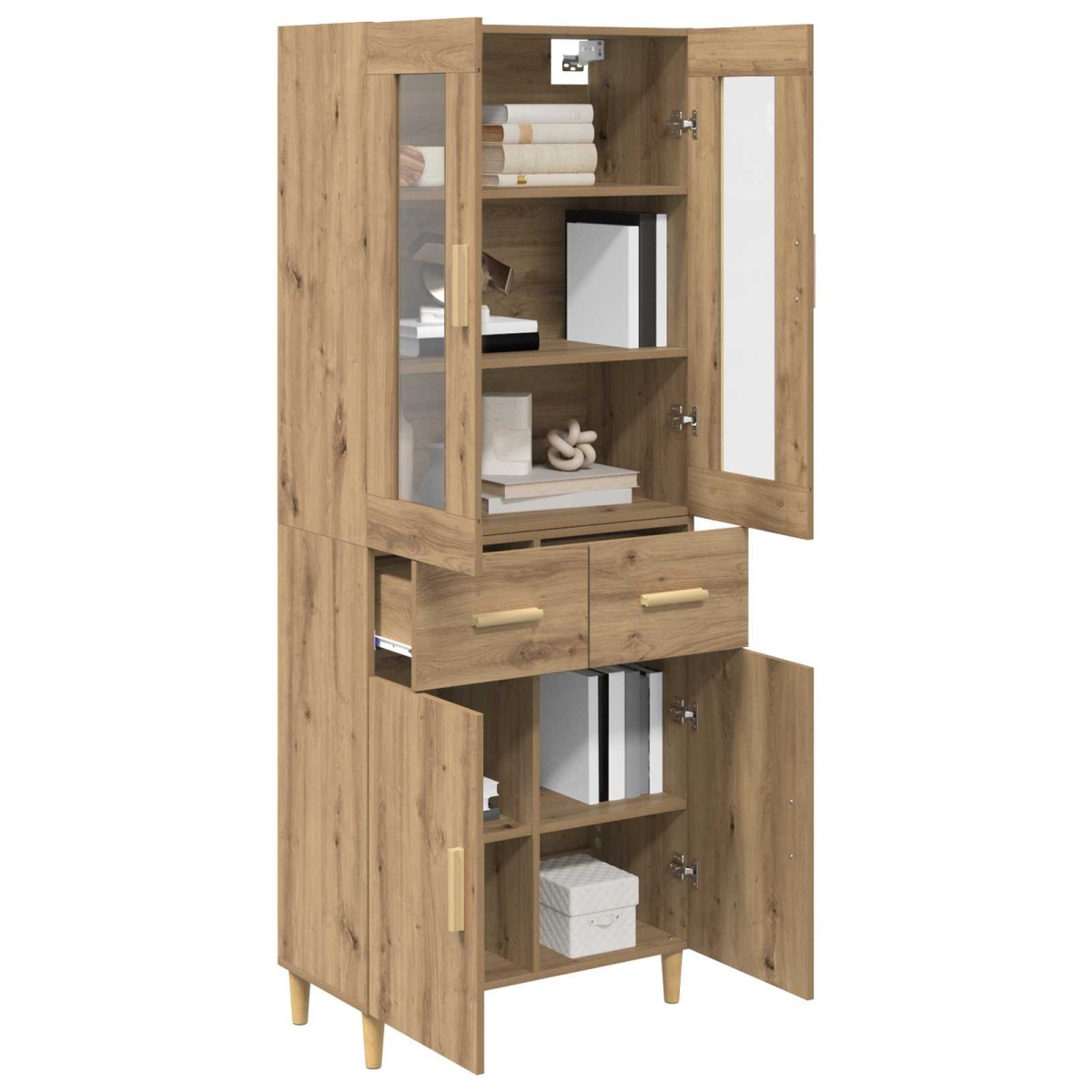 vidaXL Highboard Artisan Oak 69,5 x 34 x 180 εκ. Επεξεργασμένο Ξύλο