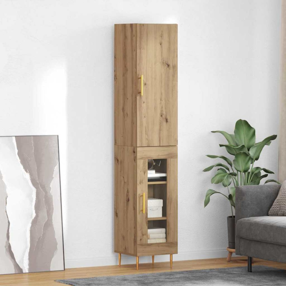 vidaXL Highboard 2 τμχ. Artisan Oak 34,5 x 34 x 180 εκ.