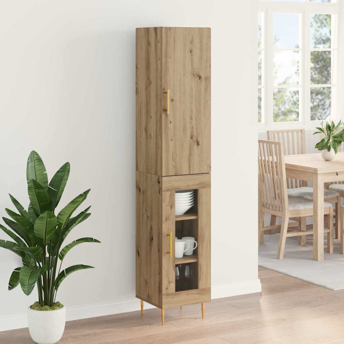vidaXL Highboard 2 τμχ. Artisan Oak 34,5 x 34 x 180 εκ.