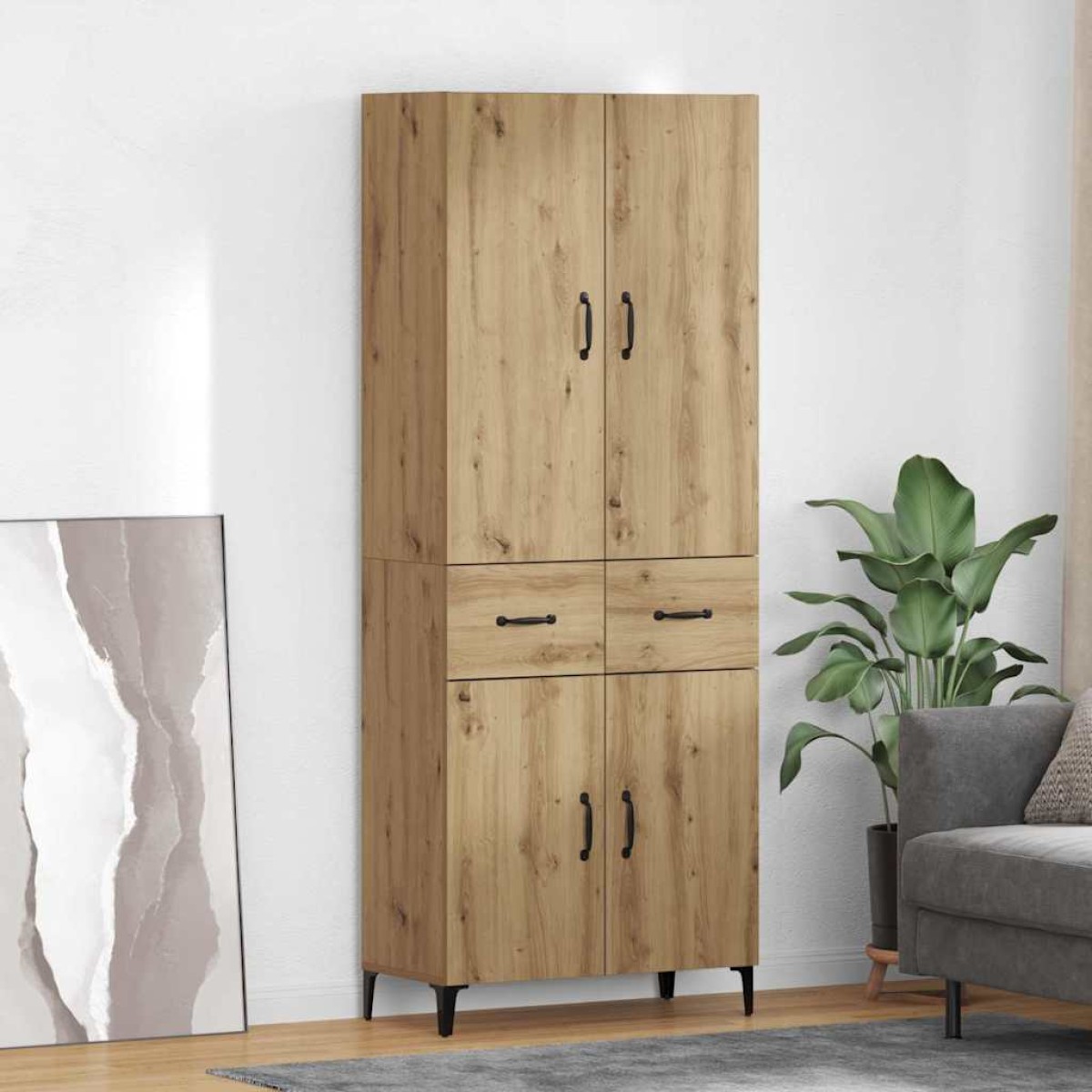vidaXL Highboard Artisan Oak 69,5 x 34 x 180 εκ. Επεξεργασμένο Ξύλο