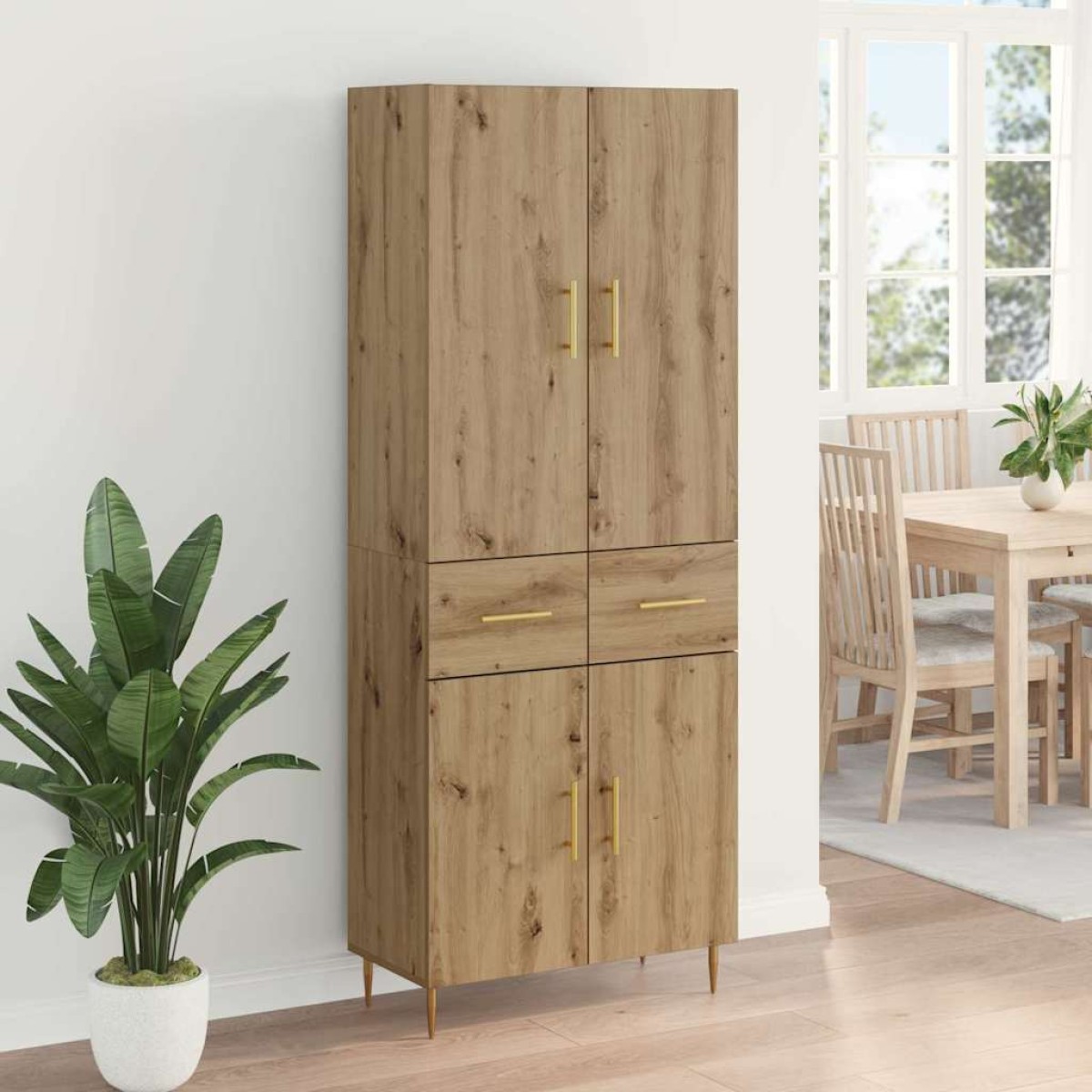 vidaXL Highboard Artisan Oak 69,5 x 34 x 180 εκ. Επεξεργασμένο Ξύλο