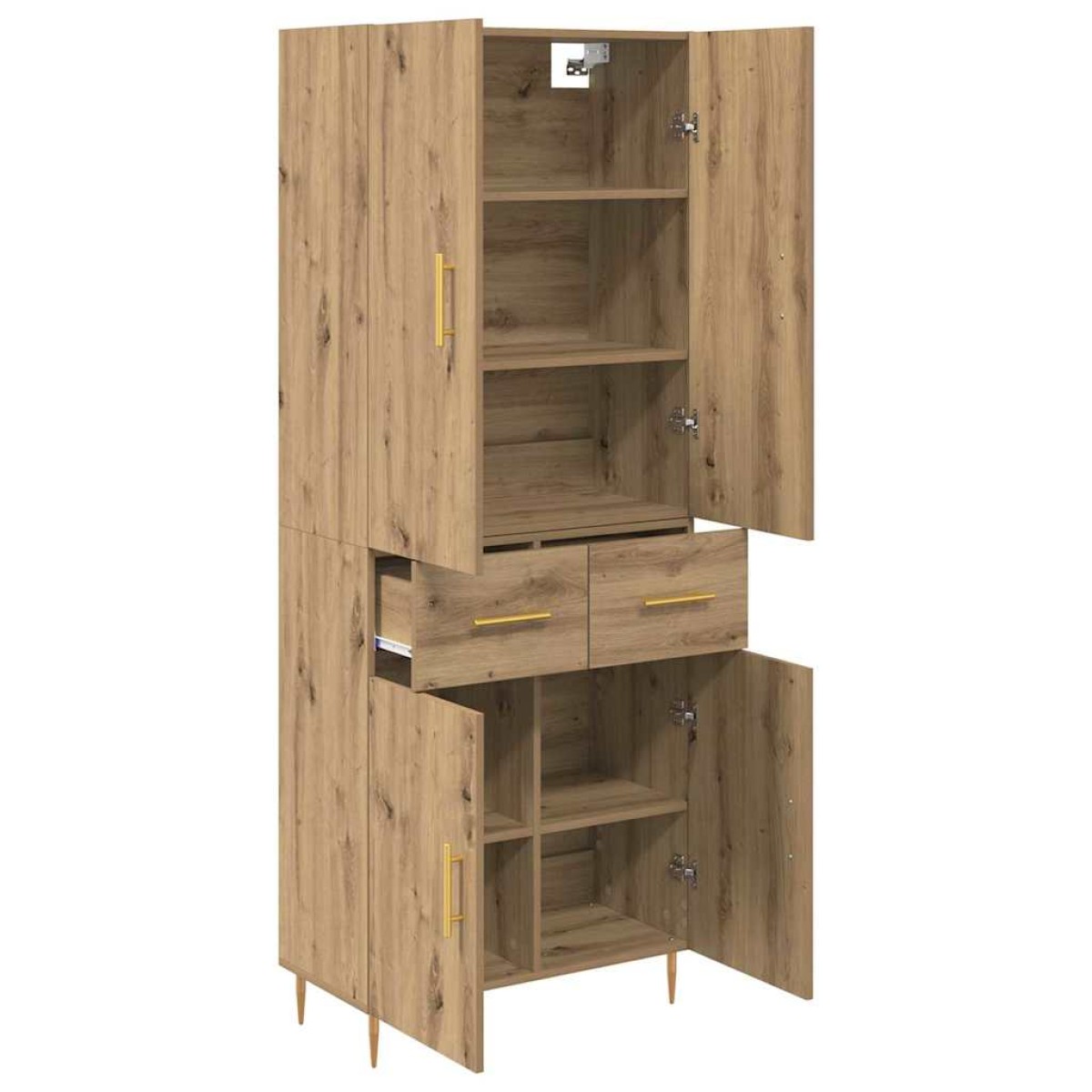 vidaXL Highboard Artisan Oak 69,5 x 34 x 180 εκ. Επεξεργασμένο Ξύλο