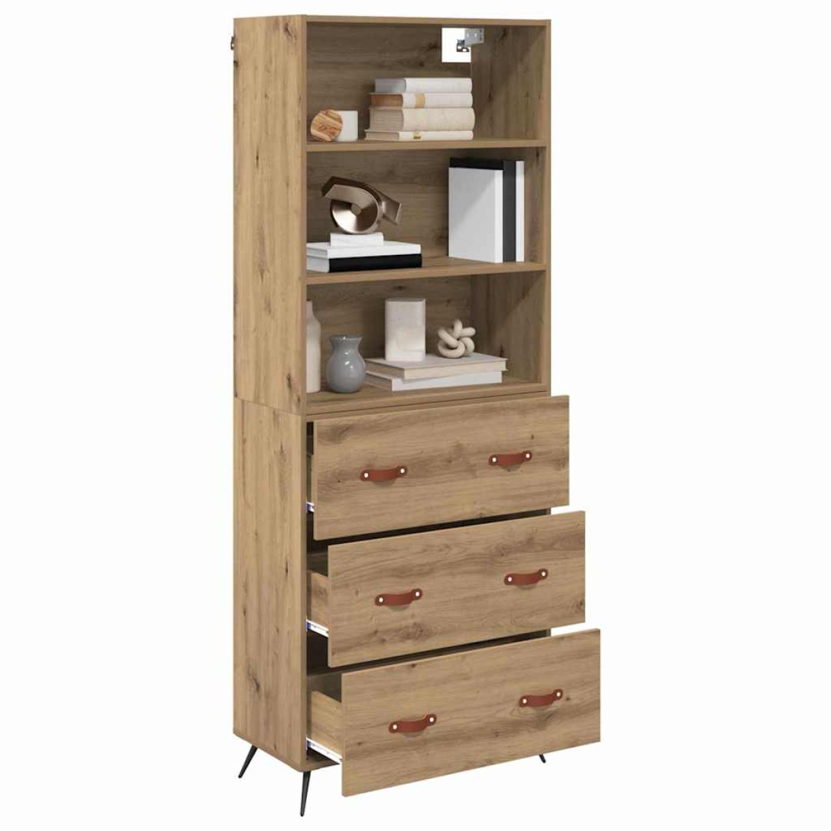 vidaXL Highboard Artisan Oak 69,5 x 34 x 180 εκ. Επεξεργασμένο Ξύλο