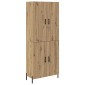 vidaXL Highboard Artisan Oak 69,5 x 34 x 180 εκ. Επεξεργασμένο Ξύλο
