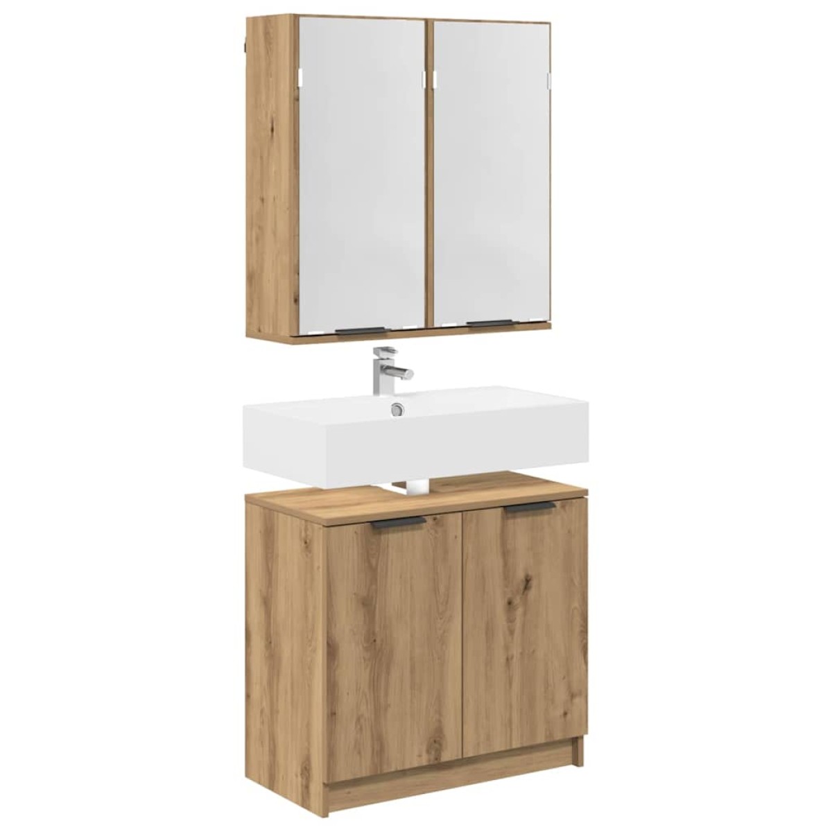 vidaXL Σετ Ντουλαπιών Μπάνιου 2 τεμ. Artisan Oak Επεξεργασμένο Ξύλο