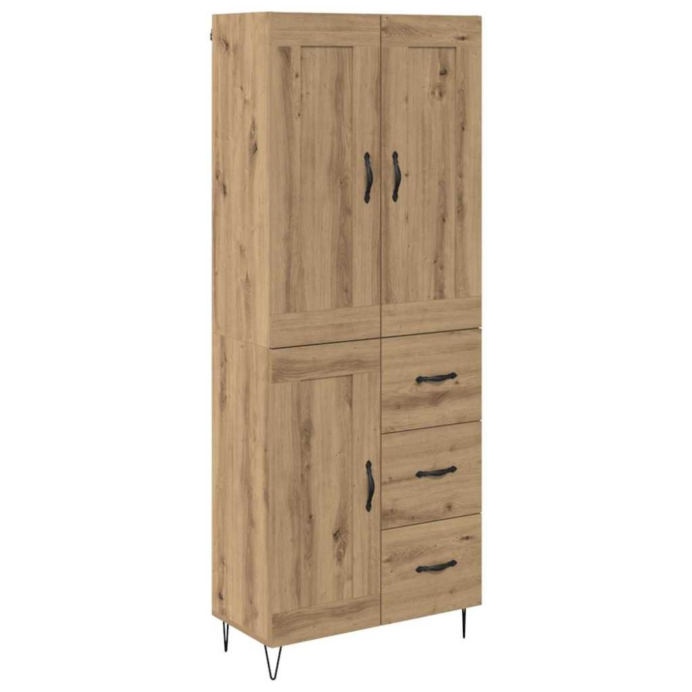vidaXL Highboard Artisan Oak 69,5 x 34 x 180 εκ. Επεξεργασμένο Ξύλο