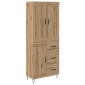 vidaXL Highboard Artisan Oak 69,5 x 34 x 180 εκ. Επεξεργασμένο Ξύλο