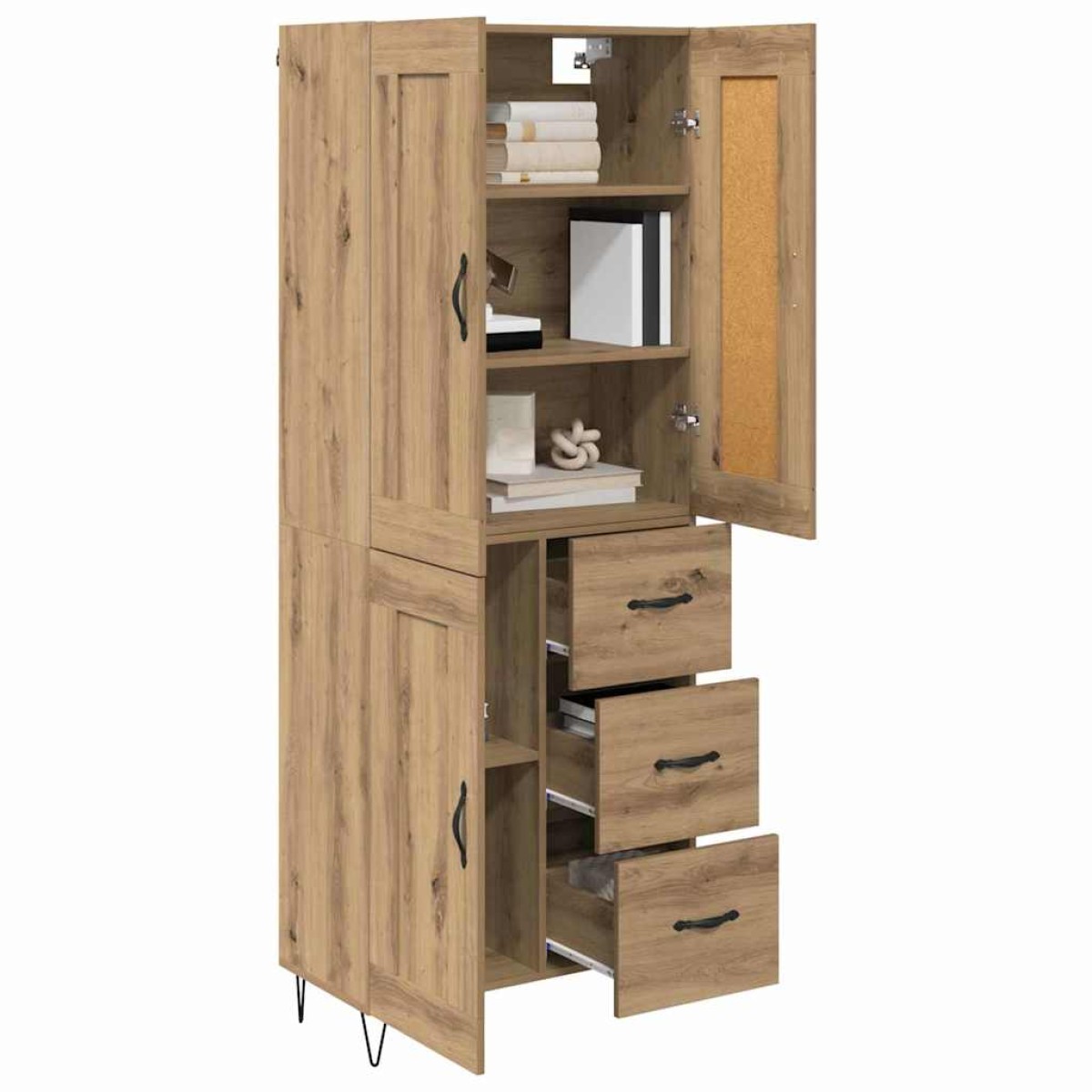 vidaXL Highboard Artisan Oak 69,5 x 34 x 180 εκ. Επεξεργασμένο Ξύλο