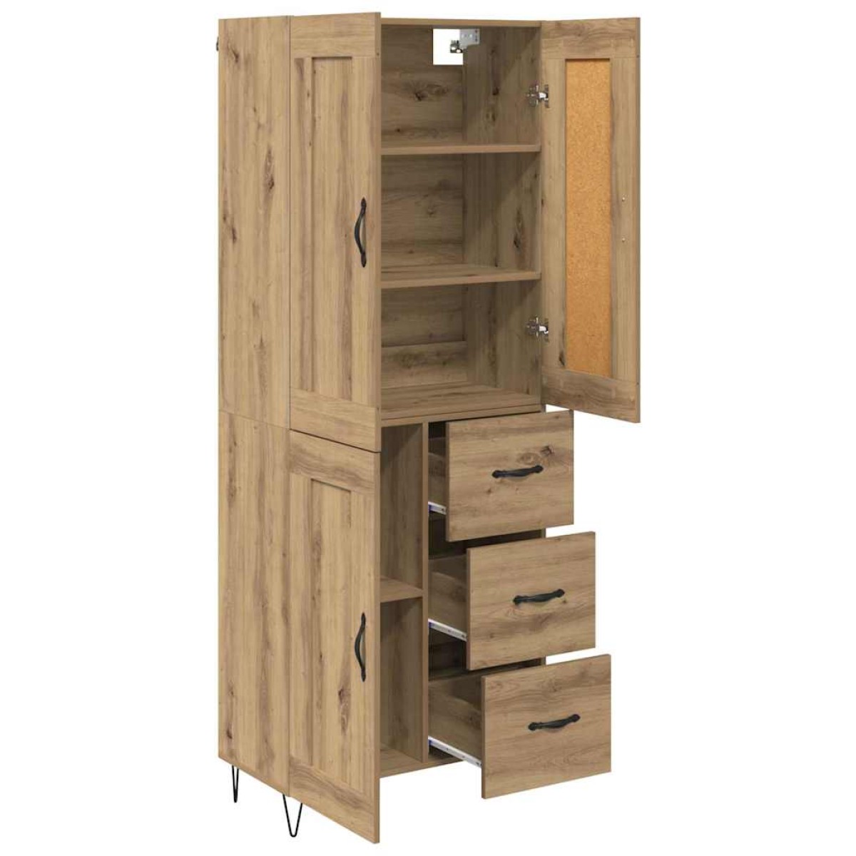 vidaXL Highboard Artisan Oak 69,5 x 34 x 180 εκ. Επεξεργασμένο Ξύλο