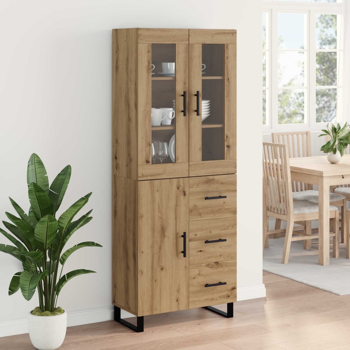 vidaXL Highboard 2 τμχ. Artisan Oak 69,5 x 34 x 180 εκ.