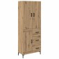 vidaXL Highboard Artisan Oak 69,5 x 34 x 180 εκ. Επεξεργασμένο Ξύλο
