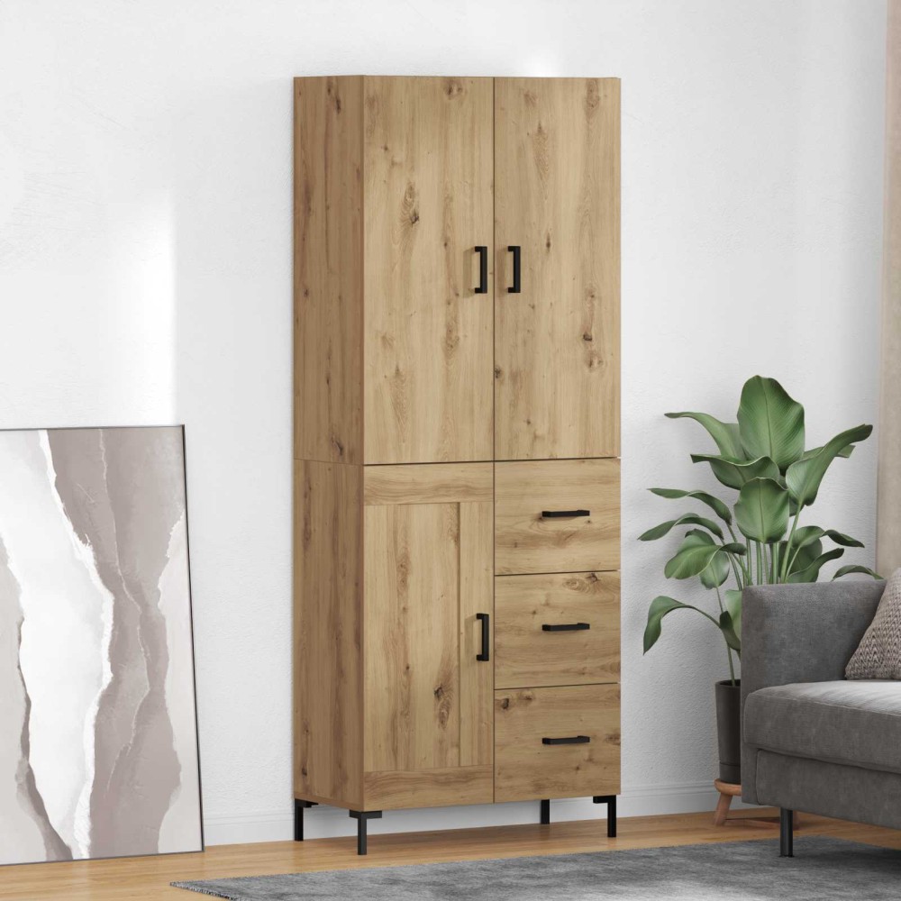 vidaXL Highboard Artisan Oak 69,5 x 34 x 180 εκ. Επεξεργασμένο Ξύλο