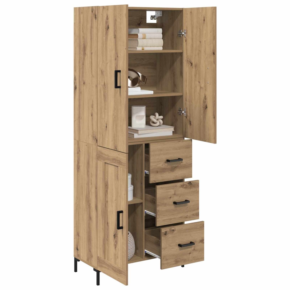 vidaXL Highboard Artisan Oak 69,5 x 34 x 180 εκ. Επεξεργασμένο Ξύλο