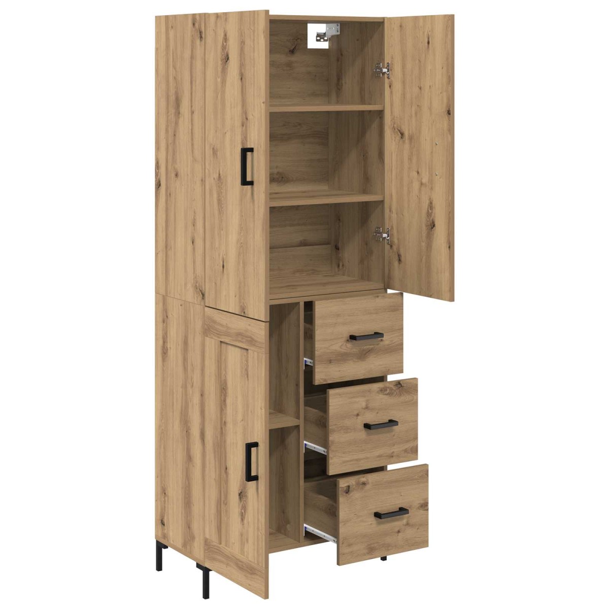 vidaXL Highboard Artisan Oak 69,5 x 34 x 180 εκ. Επεξεργασμένο Ξύλο