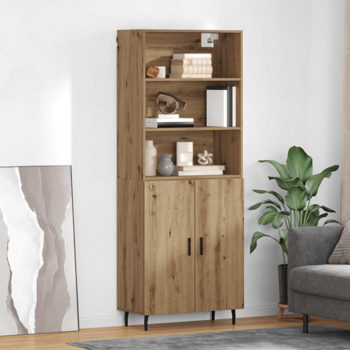 vidaXL Highboard 2 τμχ. Artisan Oak 69,5 x 32,5 x 180 εκ