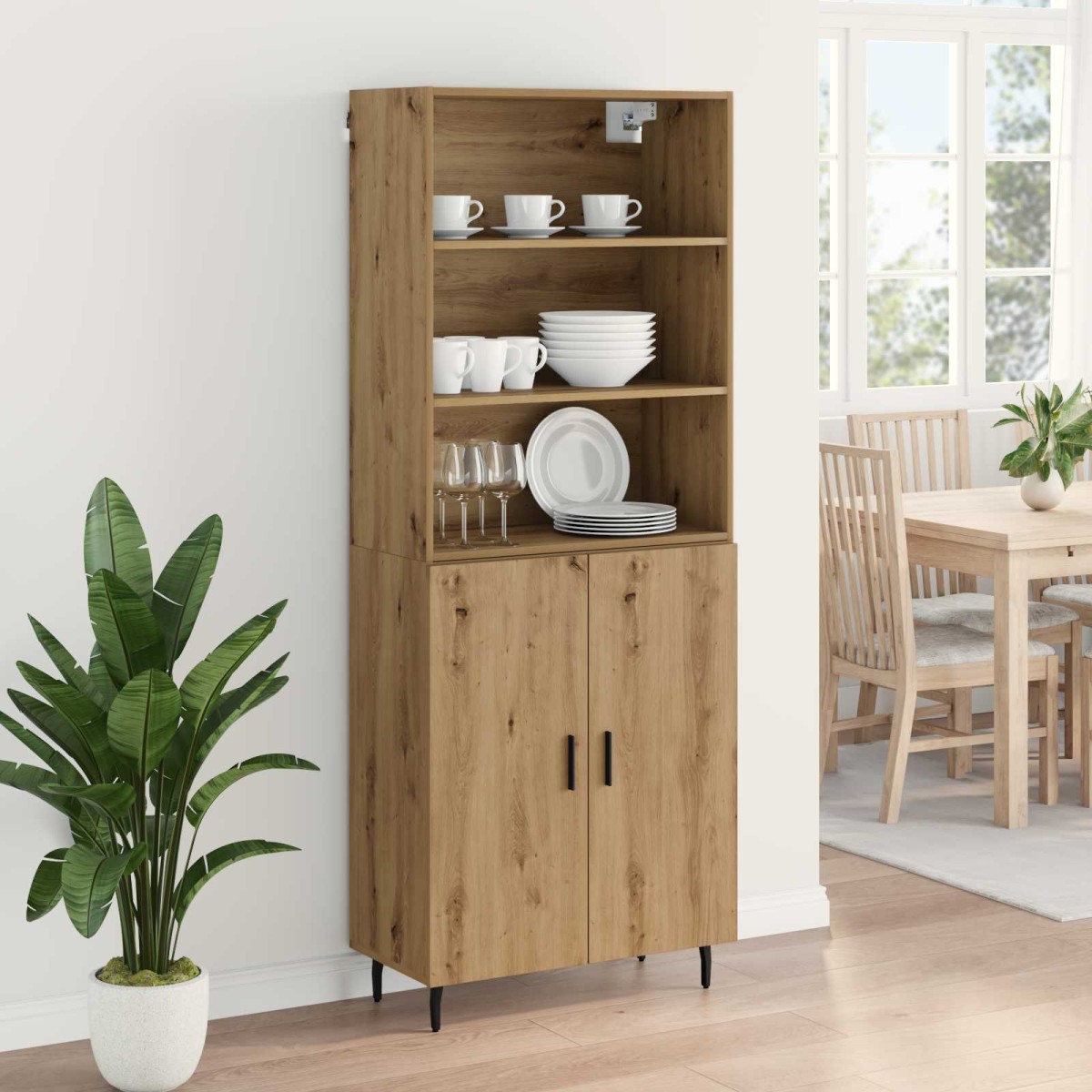 vidaXL Highboard 2 τμχ. Artisan Oak 69,5 x 32,5 x 180 εκ
